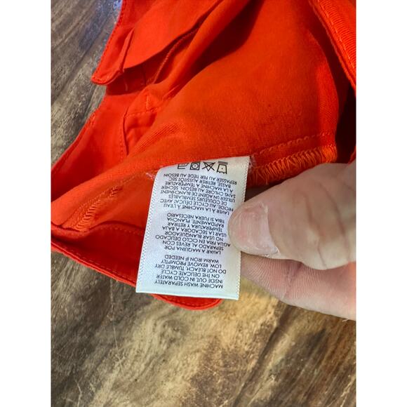 CAbi #6046 Women's Coral Orange Utility Trouser Straight Leg Pants Size 4 - Picture 9 of 11